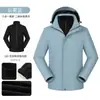 Jaqueta 3 em 1 para Uso Externo Roupa de Trabalho para Homens e Mulheres À Prova de Vento Impermeável Quente Forro Removível Roupas de Montanhismo Logo Personalizado