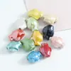 Contas de peixe de cerâmica fofas acessórios de joias pulseira contas soltas materiais DIY feitos à mão produtos semi-acabados com contas atacado
