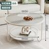 Mesa de centro de cristal para apartamento pequeño escandinavo, redonda, mini mesa auxiliar para sala de estar, mesa de té con almacenamiento Normcore de estilo crema creativo