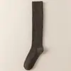Calcetines de lana para pantorrilla de mujer, cálidos y engrosados con forro polar, calcetines largos de tubo alto, calcetines largos de invierno de doble punto, hasta la rodilla, antideslizantes