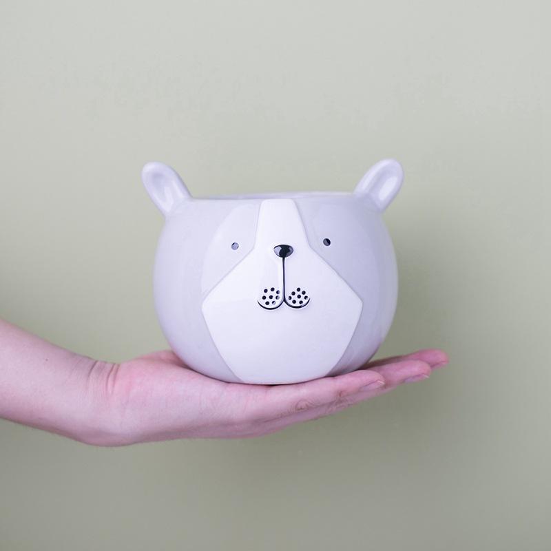 AN018G Ceramic animal cute pot