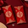 Sobre Rojo de Boda con Palabras Felices 2025 Nuevo de Gama Alta Estampado en Caliente Boda Mil Yuanes Papel Grueso Boda Engrosado Palabras Felices Sobre Rojo Chinoiserie