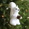 Adorno de Gorro Navideño de Osito, Colgante de Muñeco de Nieve de Espuma Blanca Navideña, Suministros Decorativos de Atmósfera Navideña para Ventas Transfronterizas