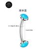 Amazon Aliexpress Transfronterizo Titanio G23 Barra Curva Perforación para Ceja Rosca Interna Piedra Ojo de Gato 16g Clavícula de Moda