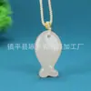 Colgante Hebilla Retorcida de Jade Afgano Natural Color Jade Hetian, Colgante de Jade Calabaza Zorro de Nueve Colas, Colgante de Jade Hebilla de Paz