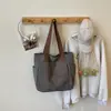 Bolsa Tote de Lona de Cor Sólida de Grande Capacidade para Mulheres, Bolsa de Trabalho e para o Dia a Dia de Novo Estilo, Bolsa de Ombro Feminina, Bolsa de Aluno para a Aula