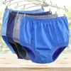 Cuecas masculinas de algodão puro, cintura alta, corte solto, tamanhos grandes, roupa íntima espessa para homens idosos