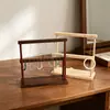Soporte de Exhibición para Joyería de Madera Maciza Color Nogal, Estante Multifuncional para Almacenamiento de Joyería, Accesorios de Exhibición para Collares y Pulseras, Al por Mayor en Stock