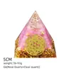 Pirâmide de Cristal Natural 5cm Estilo Europeu e Americano Decoração de Mesa para Casa e Escritório Ornamento de Pirâmide de Resina para Yoga Meditação