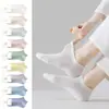 Calcetines de algodón para mujer, estilo fino de verano, antideslizantes, invisibles, antiolor, calcetines tobilleros de corte bajo para mujer
