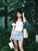 Falda Floral Traje de Manga Corta Falda Corta Estilo Óleo Top de un Hombro Faldas Ajustadas al Cuerpo para Mujer Verano 2026 Nuevo Estilo