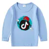 2026 Comercio Exterior Primavera y Otoño Camiseta de Algodón para Niños Cuello Redondo Manga Larga Camiseta Base Tiktok Niños Niñas Bebé Camiseta