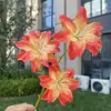 3 cabezas de begonias nuevas de colores otoñales, flores artificiales, para decoración de bodas y hogar, al por mayor