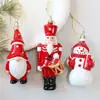 Bolas Pintadas Populares de Natal Transfronteiriças, Pequenos Enfeites de Papai Noel e Boneco de Neve, Etiquetas com Letras, Decorações de Árvore de Natal