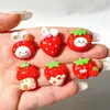 Desenho Animado Joias DIY Cola Creme Resina Acessórios Atacado Capa de Celular Chaveiro Grampo de Cabelo Flor de Sapato Morango Vermelho Coelho