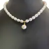 Colar Pingente de Pérola Oval de Água Doce de Alta Qualidade, Estilo Ol Fashion, Tendência Versátil do Instagram, Design de Nicho Estilo Mãe