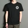 Camiseta de Manga Corta para Hombre de Verano Camiseta Ajustada Moda Nacional Súper Caliente Ins Gris Adolescente Top Clásico Ropa