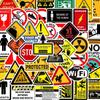 50 adesivos de advertência de grafite transfronteiriços decorativos para celular shell copo de água notebook de mesa adesivos à prova d'água atacado