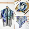 Bufanda de Seda de Espiga de 60 cm para Mujer Bufanda Doble Cara Estampada de Dos Colores Bufanda Cuadrada Pequeña Chal Venta al por Mayor Fibra de Poliéster Tie-Dye