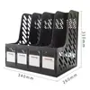 Estante para Archivos Engrosado Caja para Archivos Caja de Almacenamiento Portadocumentos Organizador de Archivos de Escritorio Suministros de Oficina Atril de Libros Cuatro Secciones