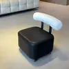 Taburete Móvil con Ruedas Giratorias para Uso Doméstico, Taburete Simple para Sofá, Taburete Pequeño Elegante con Respaldo Alto para Sala de Estar