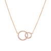 Collar de doble anillo de micro diamantes de plata esterlina de Singapur para mujer, diseño de nicho simple y de lujo ligero, cadena para la clavícula, accesorios versátiles al por mayor