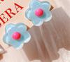 Aretes falsos para bebé sin dolor para niñas, joyería, clip para la oreja para niños, flor pequeña transparente, princesa, dibujos animados, aretes de botón
