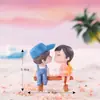 Enfeites de paisagem em miniatura, figuras de casal festivo, pequenas figuras de casal para exibição, acessórios de paisagismo e decoração DIY, enfeites de carro