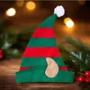 Gorro de Navidad transfronterizo con orejas a rayas rojas y verdes, gorro de elfo para adultos de tela no tejida para fiestas navideñas