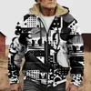 Chaqueta de Algodón Gruesa con Forro Polar, Estilo Étnico, Doble Bolsillo, Doble Capa Interior, Cremallera y Bolsillos de Parche, Patrón Transfronterizo 2025, para Abrigo