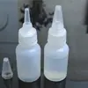 Botella de plástico blanda para apretar con boquilla puntiaguda, 30ml 50ml 60ml 100ml, para subenvasado, botella pequeña de muestra, sellada sin fugas