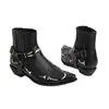 Botas de Couro Estilo Europeu e Americano Aliexpress Amazon para Mulheres, Botas Martin de Outono e Inverno para Mulheres, Bico Fino, Tamanho Grande, Salto Médio, Salto Quadrado, Sem Cadarço