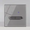 Fabricantes de comercio exterior Tipo 86 suministran panel de vidrio templado interruptor de mesita de noche creativo luz de reinicio enchufe francés europeo