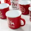 Taza Gruesa de Esmalte Navideña Taza Roja Nueva Fiesta Navideña Taza para Café para el Hogar Taza para Beber