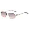 S33589 Fabricante Venta al por Mayor Estilo Nuevo Metal Europeo y Americano Ins Gafas de Sol de Alta Calidad Sin Marco Borde Cortado Gafas de Sol Unisex