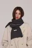 Cachecol Tricotado de Lã Merino com 100 Fios para Mulheres, Cachecol Plano Quente para Outono e Inverno, Cachecol de Cor Pura para Roupas de Trabalho e Viagem