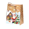 Casa de Gengibre de Natal Festa Europeia Transfronteiriça Casa Pequena Caixa de Biscoitos Caixa de Embalagem de Papel Kraft Caixa de Doces para Presente