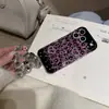 Diseño de corazón con estampado de leopardo en patrón de diamante apto para iPhone 17 Pro Max, funda para teléfono Apple 18p, 16 con cordón, 15p de lujo