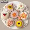 Bolso Pequeño de Paja Tejido a Mano, Bolso Desnudo, Bolso de Paja Floral para Niños, Bolso Cruzado, Bolso Nube, Moderno y Versátil