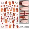 Nuevas pegatinas de arte de uñas transfronterizas ins otoño calabaza cuadros retro líneas de espinas Acción de Gracias pegatinas adhesivas para uñas