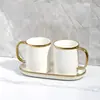 Juego de Cinco Piezas de Baño de Lujo Ligero, Kit de Baño, Taza de Cerámica para Cepillo de Dientes de Baño, Bandeja para Tazas de Lavar