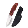 Cuchillo de Exterior de Alta Calidad con Mango de Madera, Hoja Recta, Alta Dureza, Cuchillo para Carne y Fruta, Herramienta de Supervivencia en la Naturaleza, Cuchillo Carnívoro
