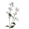 Novas flores de lírio artificiais de galho alto 3D para casamentos, arranjos florais decorativos para casa e sala de estar, flores de seda