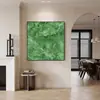 """Sombras de Ola Verde""" Pinturas decorativas con temática verde para sala de estar, recibidor, estudio y dormitorio, arte de pared fresco para dormitorio de hotel"""