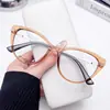 Gafas Fotocromáticas Ojo de Gato, Gafas de Lectura Retro Europeas y Americanas Transfronterizas, Anti Luz Azul, Monturas de Gafas Planas de Moda y Personalizadas