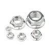 Tuerca de seguridad con brida de acero inoxidable 304 Tuerca hexagonal con brida de acero al carbono Tuerca hexagonal con almohadilla antideslizante