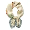 Elegante elegante bufanda con estampado de hoja de ginkgo estilo coreano primavera y otoño versátil decorativa cuadrada profesional bufanda para el cabello multifuncional
