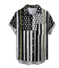 Nova Camisa Havaiana de Verão Mais Vendida para Homens, Estampa Digital 3D, Manga Curta, Lapela, Top Casual