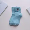 Calcetines de moda con estampado de vaca lindos para comercio exterior transfronterizo, calcetines de media caña bordados de dibujos animados para mujer, calcetines versátiles divertidos y elegantes de Zhuji