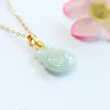 Pingente de Bolsa de Dinheiro de Jade Natural Birmanês Grau A Colar de Jade E-Commerce Transmissão ao Vivo Templo Atacado S5100403